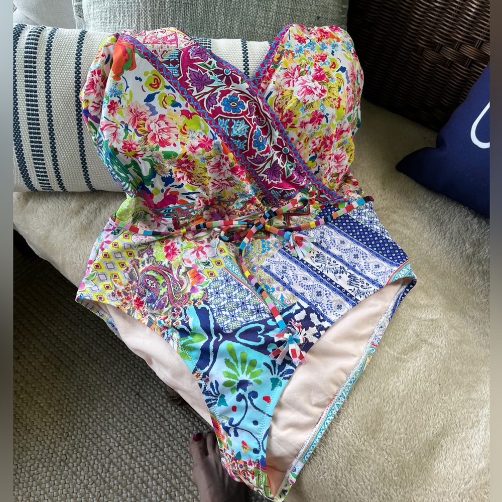 Johnny Was Locita Wrap one piece swimsuit